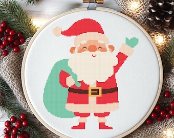 Santa Claus Christmas Cross Stitch Pattern PDF