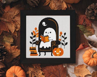 Geister-Lesebuch | Kawaii Muster | Goth Kreuzstich (PDF Download)