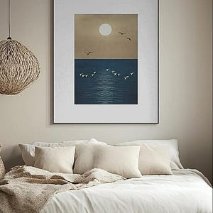 wall art poster, sun and sea