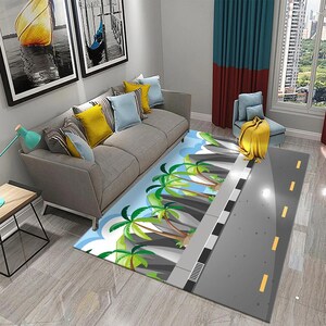 Kids Road Traffic Rug, Cartoon Car Toys Rug for Boys/Girls, Educational Rugs, MultiColor Baby Nursery Bedroom Play Mat, Kids Play Rug
