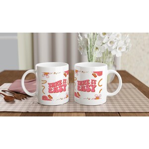 Motivationstasse „Take It Easy“ – Keramik-Kaffeetasse für tägliche Inspiration – Geschenk für Kaffeeliebhaber