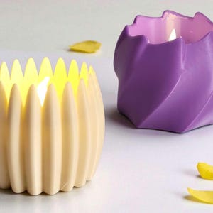 Modern LED Tea Light Holders (Set of 4): 3D Printed Party & Wedding Decor