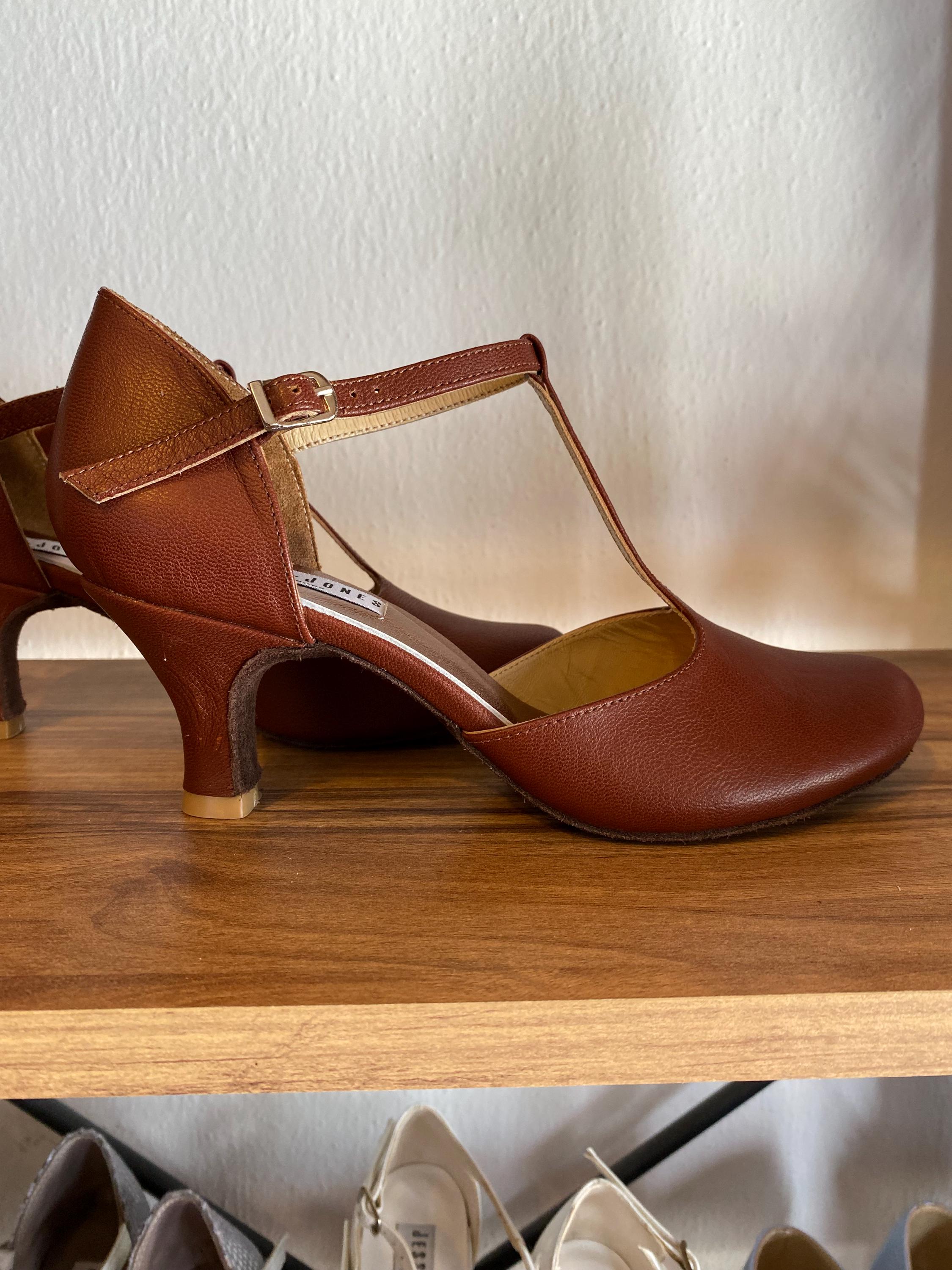 Brown Leather Swing Tango Shoes