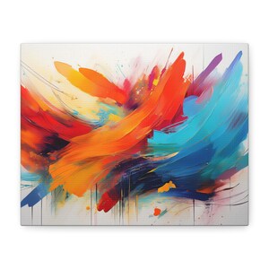 Vibrant Abstract Canvas Art, Colorful Wall Decor, Modern Home Accent, Artistic Gift for Art Lovers, Contemporary Art Piece