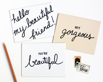 Beautiful Friend Letterpress Note Card Set of Six