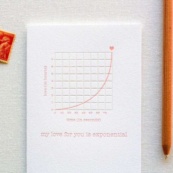 Love is Exponential Letterpress Card