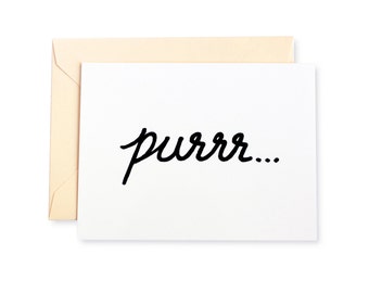 Cat Purr Letterpress Card