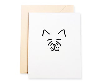French Bulldog Sketch Letterpress Card