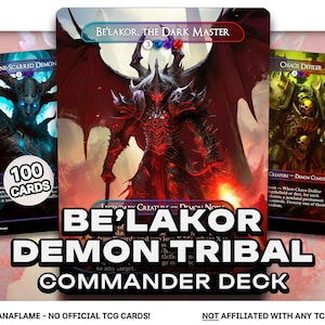 Démon tribal Be'lakor - 100 cartes proxy - deck Commander EDH - cartes modifiées de haute qualité - deck flamme de mana complet