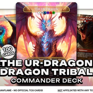 Dragón tribal Ur-Dragón - 100 cartas proxy - Mazo Commander EDH - Cartas modificadas de alta calidad - Mazo completo de ManaFlame