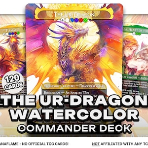 Ur-Dragón Tribal Estilo Acuarela - 120 Cartas Proxy - Mazo Commander EDH - Cartas Modificadas de Alta Calidad - Mazo Completo ManaFlame