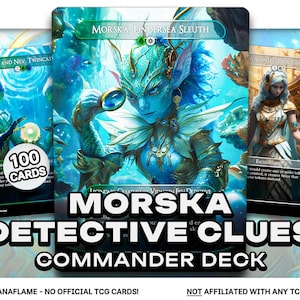 Indices de détective Morska - 100 cartes proxy - deck Commander EDH - cartes modifiées de haute qualité - deck flamme de mana complet