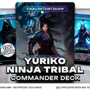 Yuriko Ninja Tribal - 100 cartas proxy - Mazo Commander EDH - Cartas modificadas de alta calidad - Mazo completo de ManaFlame