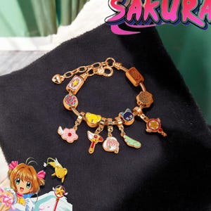 Betoverende Card Captor Sakura-bedelarmband | Armband Kinomoto Sakura toverstaf | Cosplay-sieradencadeau voor vrouwen