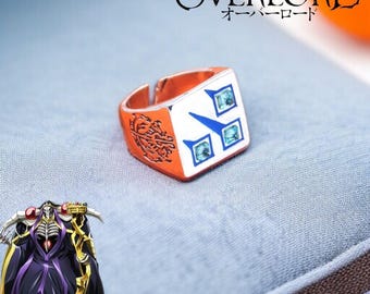 Anime OVERLORD Shooting Star Cosplay Ring | YGGDRASIL Ainz Ooal Gown Momonga Adjustable Jewelry Prop for Fans x Collectors