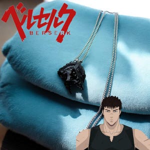 ベルセルク ガッツ 漫画アニメヘルメットペンダントネックレス - 3Dガッツヘルメット、ユニセックスアニメジュエリー、メタルチョーカーチェーン、ファンへのユニークなギフト