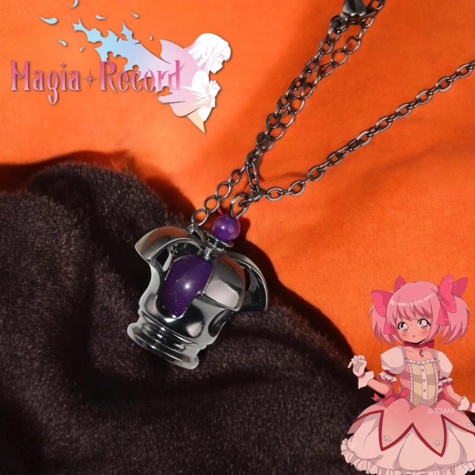 鹿目まどか ソウルジェムネックレス | パープルクリスタル コスプレ 