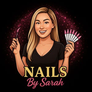 Nail Tech Logo, Custom Nail Artist Logo, Cartoon Nail Salon Logo, Lash & Nail Studio Branding, Cute Business Logo, Custom Salon Logo Design