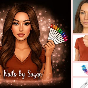 Nail Tech Logo,Nail Artist Logo,Nail Designer Logo,Nail saloon Logo,Nail and Lash Maker,Nail Studio Logo,Cartoon Logo,Custom Cartoon Logo