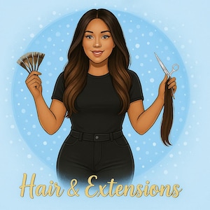 Hairdresser Logo, Business Logo, Cartoon Portrait, Shop Logo, Small Biz, Custom Logo Design, Boutique Logo, Beauty Logo, Character Logo