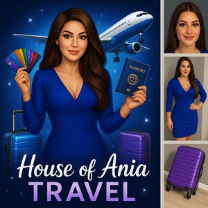 Logotipo de agente de viajes, logotipo de planificador de viajes, logotipo de diseñador de vacaciones, logotipo de experto en viajes, logotipo de viajes de dibujos animados, logotipo de avatar, logotipo de viajes personalizado