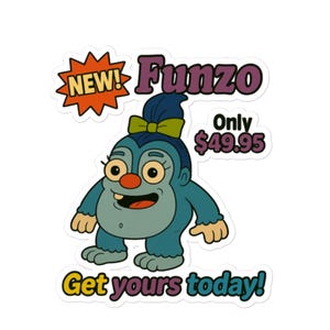 Funzo Simpsons Parody Sticker - Humour Comedy Cartoon Spingfield Memes