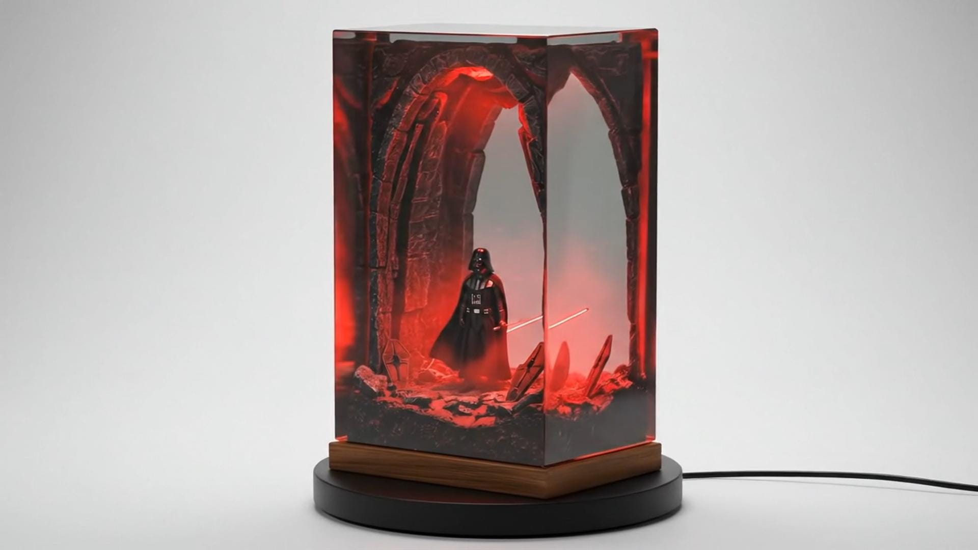 Da.rth Va.der diorama lamp, resin epoxy lamp, gift for him, Sword lightsaber, gaming decor, gift for men, halloween gifts, christmas gifts