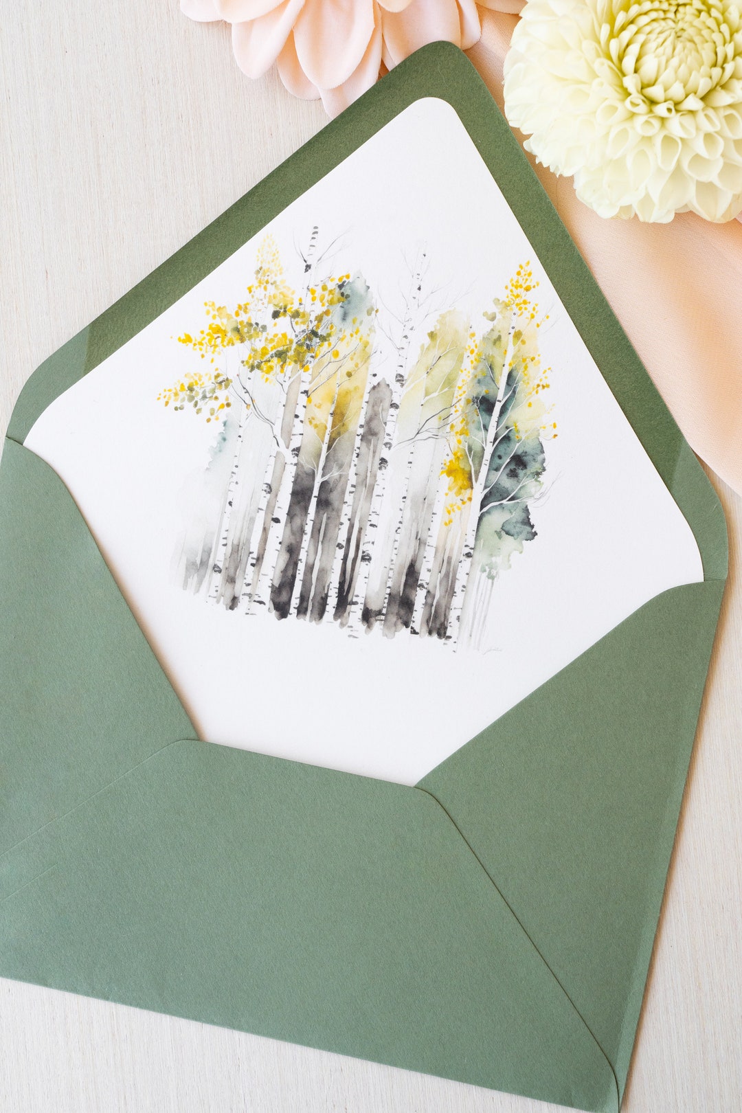 Aspen Fall Envelope Liner for Wedding Invitation - Etsy