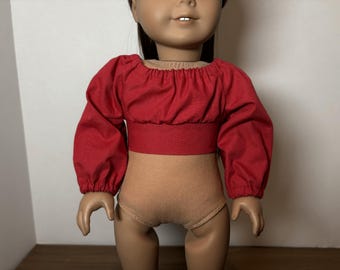 Camisa corta de manga larga para muñeca de 18 pulgadas