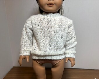 Suéter blanco para muñeca de 18 pulgadas