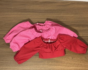 18inch doll long sleeve cropped shirt