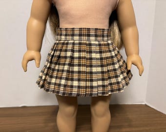falda plisada de cuadros para muñeca de 18 pulgadas