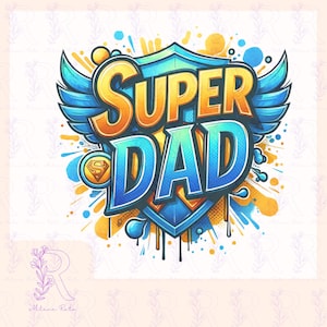 Super Pai SVG | Gráfico para o Dia dos Pais | Design de Sublimação para Pai Herói | Arte para Imprimir para Canecas, Camisetas e Cartões | Download Instantâneo