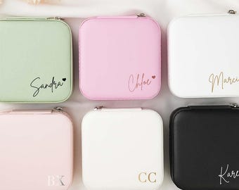 Personalized Name Jewelry Box,Jewelry Travel Case,Wedding Bridesmaid,Bridal Shower Party,Thank You Gift,Best Friend Gift