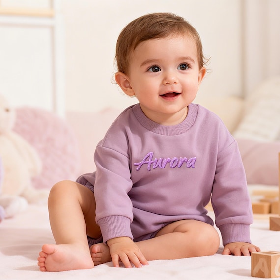 Custom Embroidered Bubble Romper: An Oversized Pregnancy Announcement Shirt for New Big Sisters & Brothers