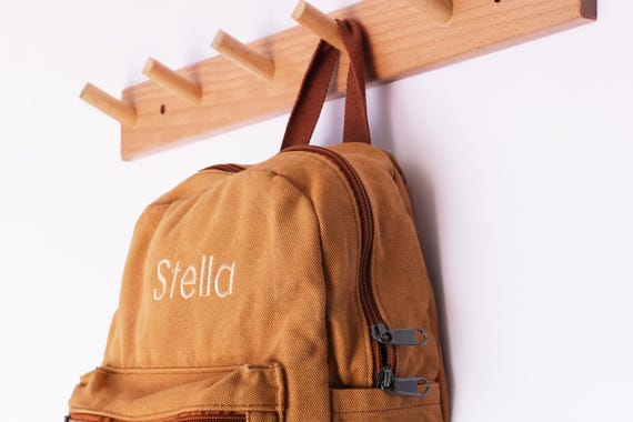 Personalized Baby Canvas Backpack | First Birthday Gift | Custom Backpack with Name| Embroidered Toddler Schoolbag | Preschool Book Bag