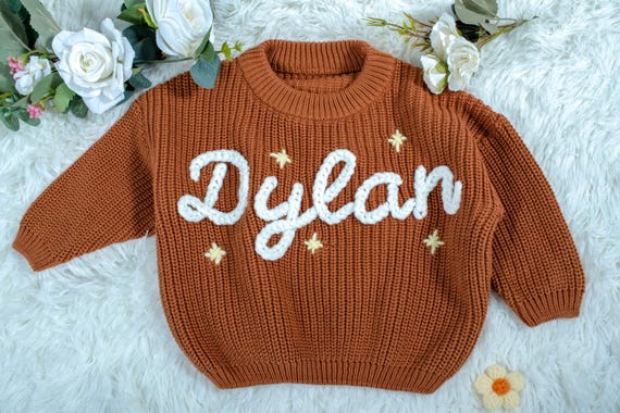 Custom Embroidered Baby Sweaters: Personalized with Their Name in Exquisite Detail for Cherished Celebration Outfits