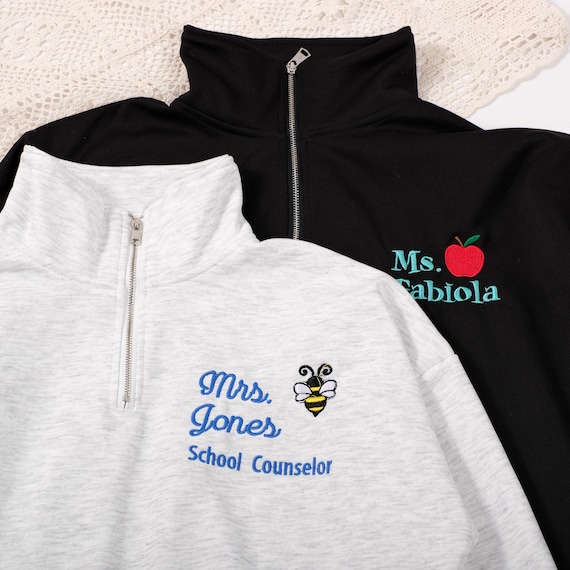 Custom Teacher Sweatshirt with Name, Personalized Hand Embroidered Teacher Sweatshirt, Teacher Gifts, Cute Teacher Sweater, Teacher Crewneck