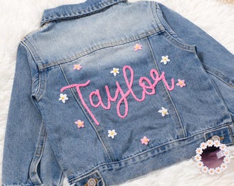 Personalized Kids Name Jean Jacket, Custom Girls Toddler Name Letter Jacket, Boys Jacket With Name, Newborn Gift, Birthday Gift For Kids