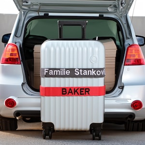 Personalized Luggage Strap With Text/Name, Custom Adjustable Suitcase Strap, Embroidered Luggage Belt, Bag Strap, Family Moving Essential