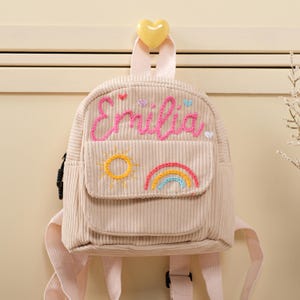 Mini sac à dos personnalisé avec nom brodé pour enfant, sac à dos bébé personnalisé avec nom, sac à dos préscolaire pour fille, cadeau de rentrée scolaire