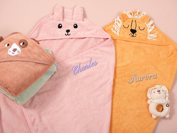 Personalized Embroidered Hooded Baby Towel with Name, Custom Baby Name Towel, Baby Gift, Baby Shower Gift for Girls Boy, Toddler Bath Towel