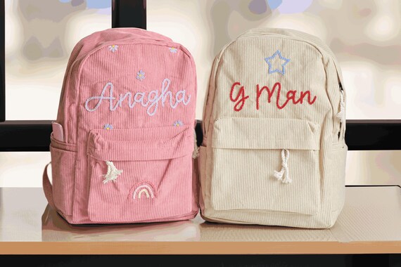 Handcrafted Toddler Backpack - Corduroy Design | Personalized with name