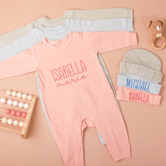 Custom Name Baby Sweatshirt Bodysuit, Personalized Embroidered Name Romper, Baby Coming Home Outfit, Gift for Newborn Baby Birthday & Shower
