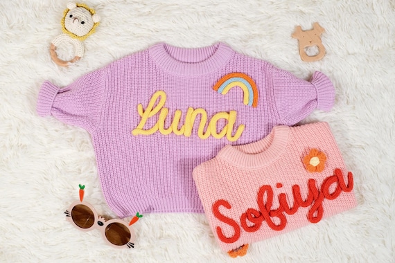 Baby Sweater with Custom Name | Cozy Knit | Unique Keepsake Clothing