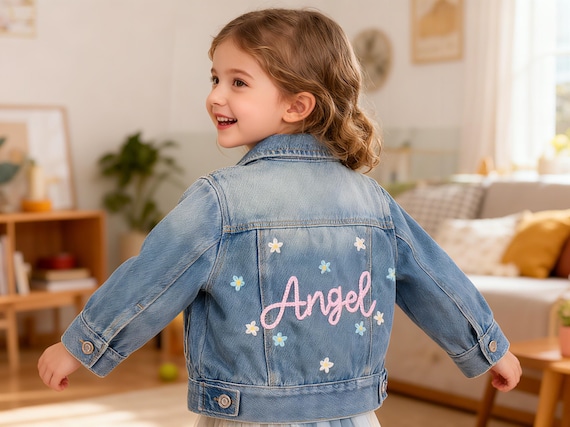 Personalized Baby Denim Jacket – Custom Embroidered Jean Coat for Toddlers, Unique Birthday Gift Idea