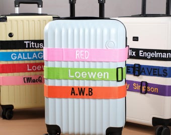 Make Your Luggage Unmistakable: 180 cm x 5 cm Luggage Strap with Personalized Name/Text Embroidery for Travel