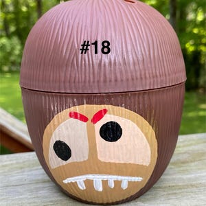 Adult Sz Hand Painted Moana Kakamora Party Cup with Straw & Lei - 16 oz Luau Favor, Moana Party Face 18