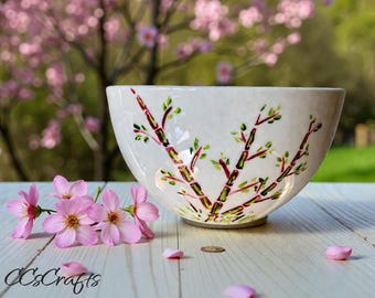 Noodle Bowl Hand Painted Bamboo Design Bowl: Multi Purpose Dinnerware