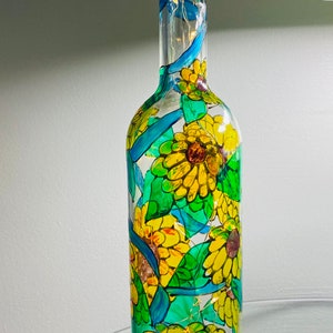 Sunflower Bottle, Fairy Light, LED Nightlight, Garden Decor